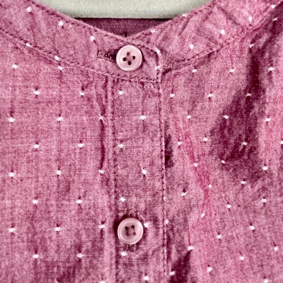 St. John's Bay 100% Cotton Button Down Boxy Puff Sleeve Plum Blouse Women's 1X - Picture 6 of 14